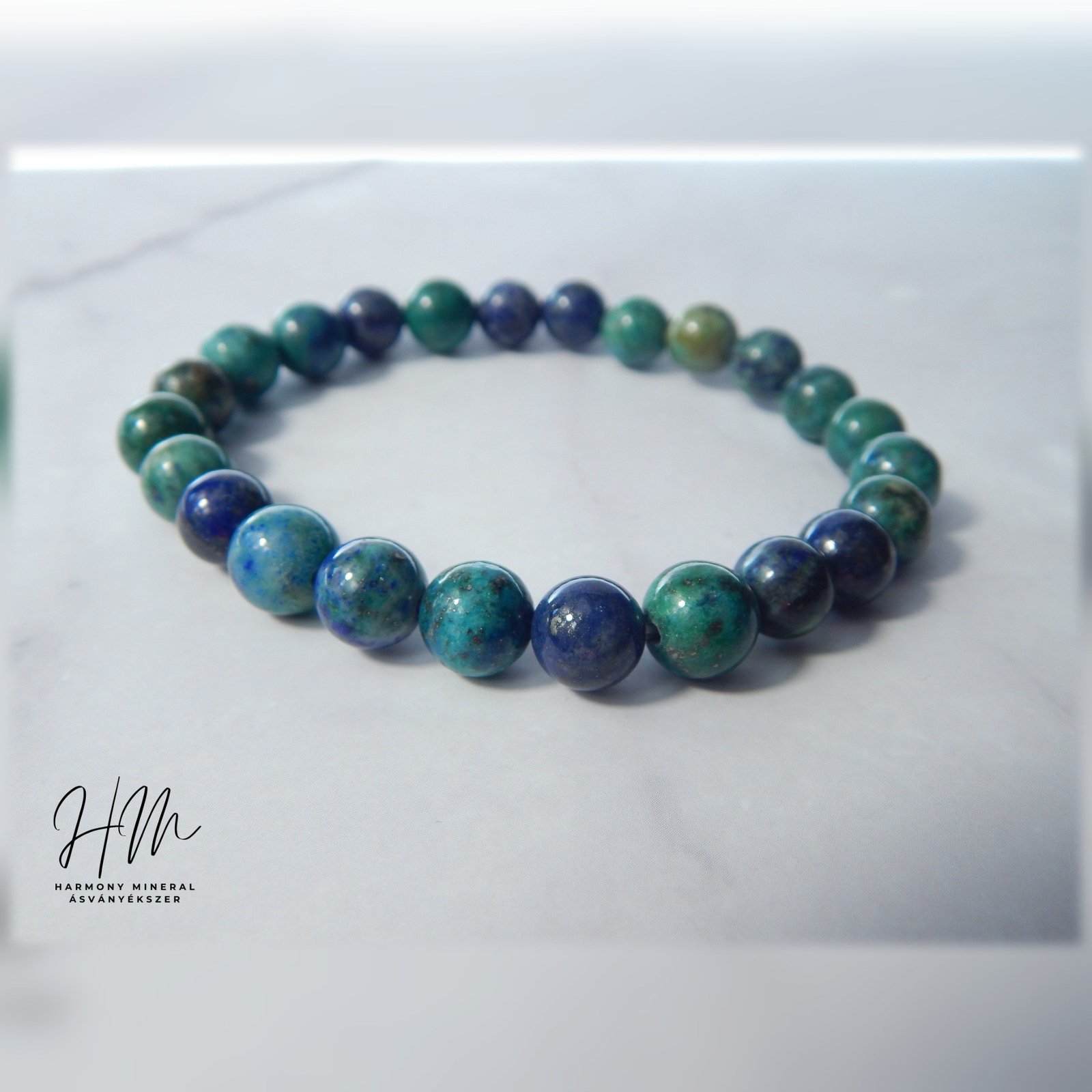 Azur-Malachit 8mm Karkötő